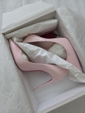 Louboutin So Kate 120 Pink Patent Stiletto Pumps - Women 37.5
